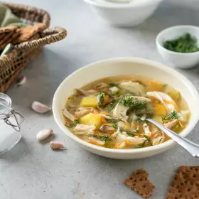 Щи из свежей капусты с курицей