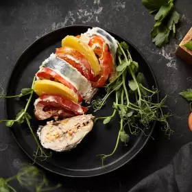 Запечённая скумбрия в фольге