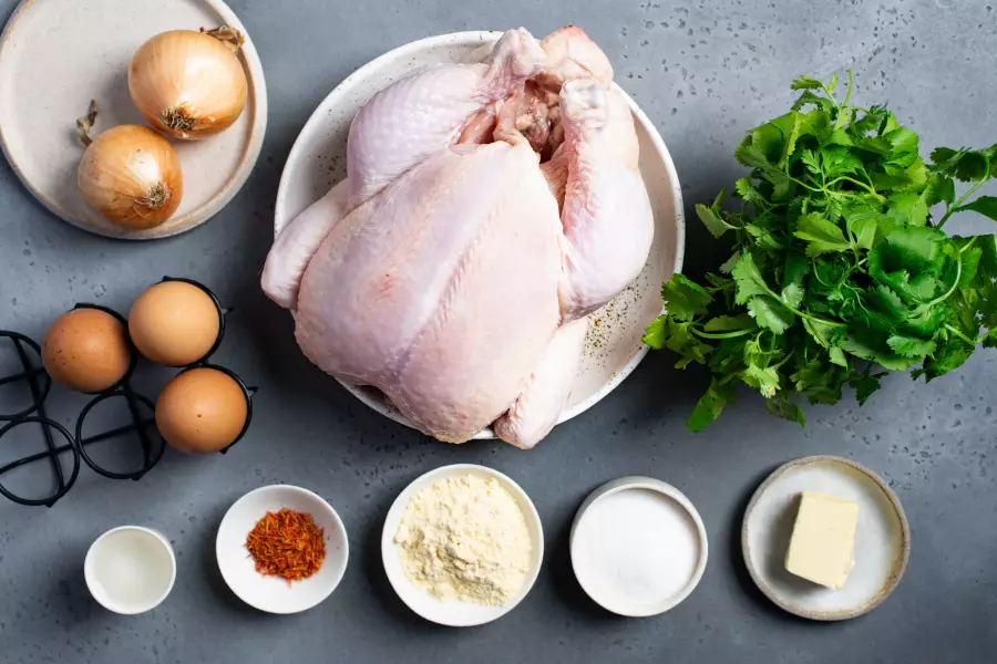 Ингредиенты для рецепта чихиртма из курицы
