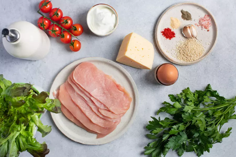 Ингредиенты для рецепта куриные трубочки