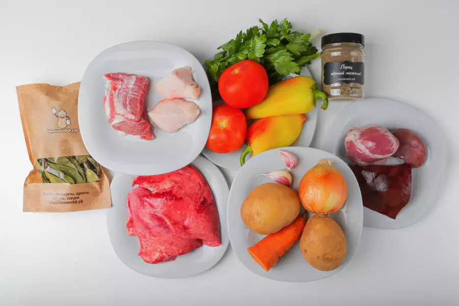 Ингредиенты для рецепта жаркое из баранины «куырдак»