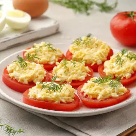 Помидоры с сыром и чесноком