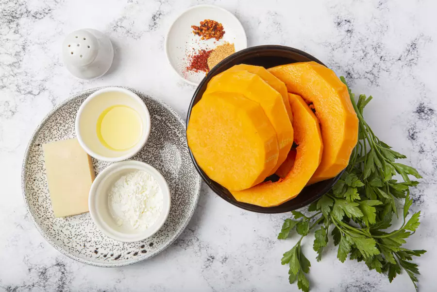 Ингредиенты для рецепта тыква запечённая в духовке кусочками