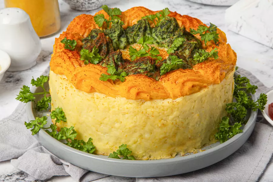 Готовое блюдо сытный мясной торт