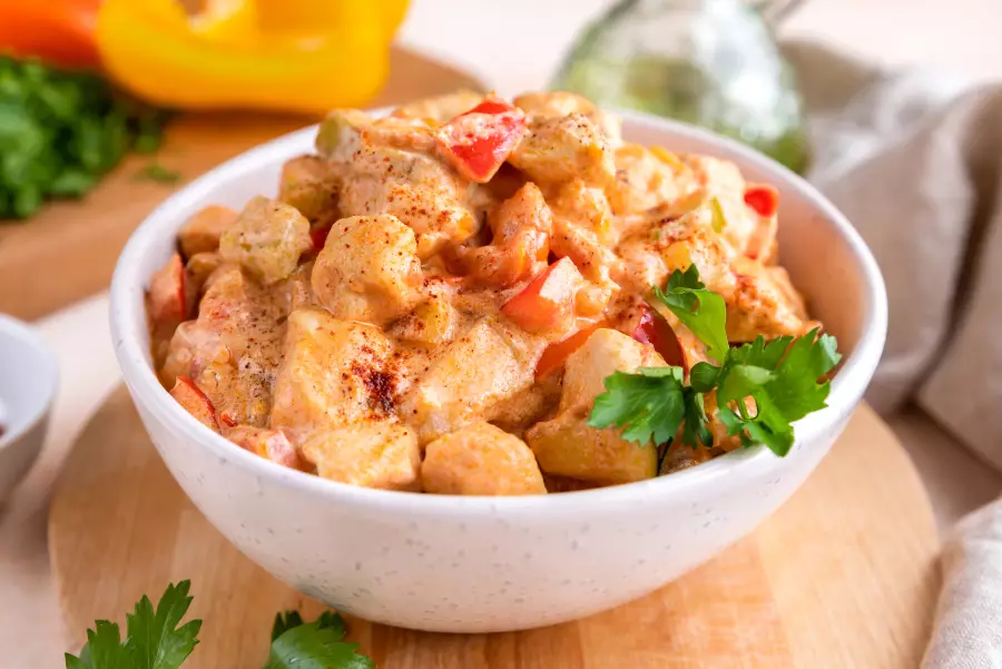 Готовое блюдо паприкаш из курицы