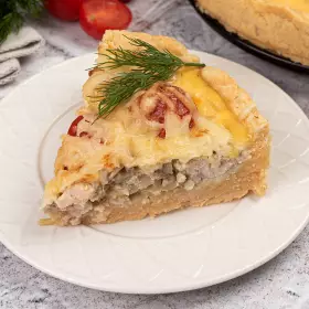 Киш с курицей и грибами