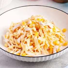 Блинный салат с курицей
