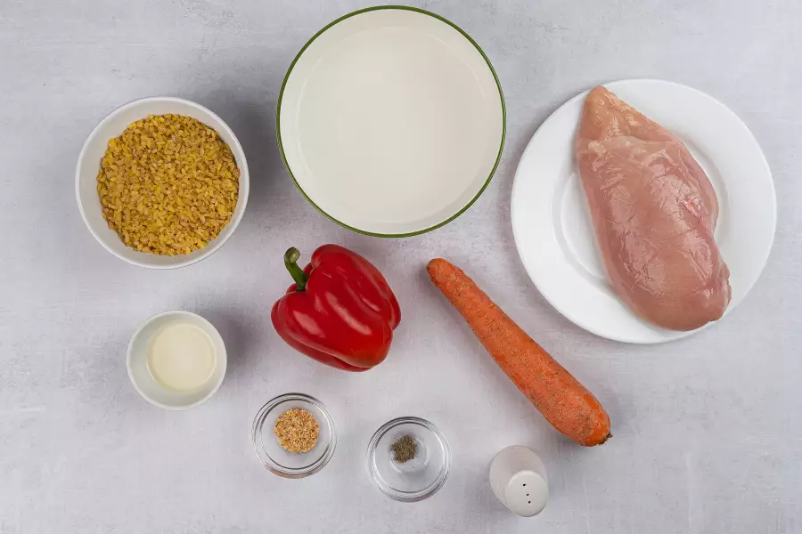 Ингредиенты для рецепта булгур с курицей