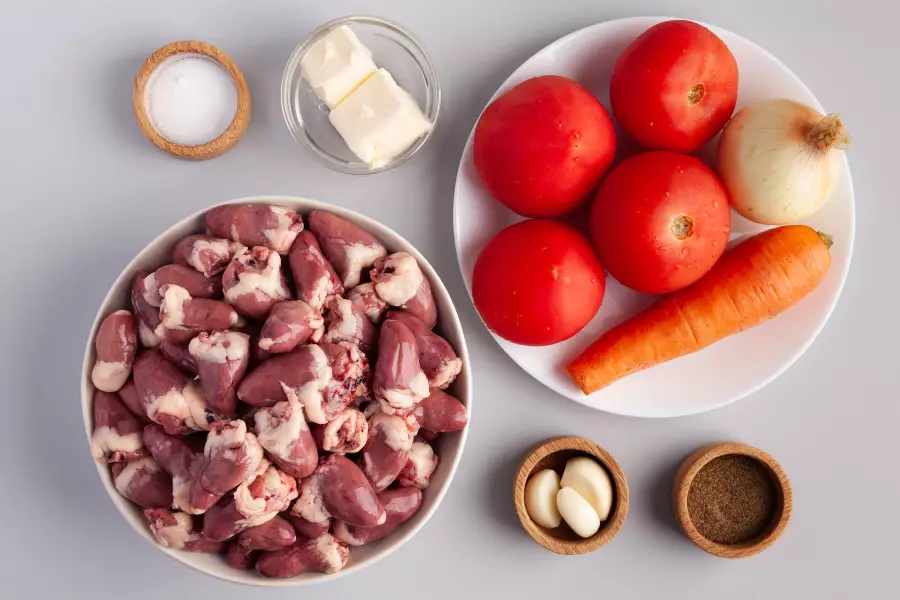 Ингредиенты для рецепта куриные сердечки
