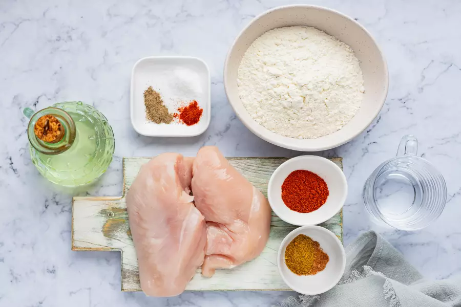 Ингредиенты для рецепта куриные стрипсы