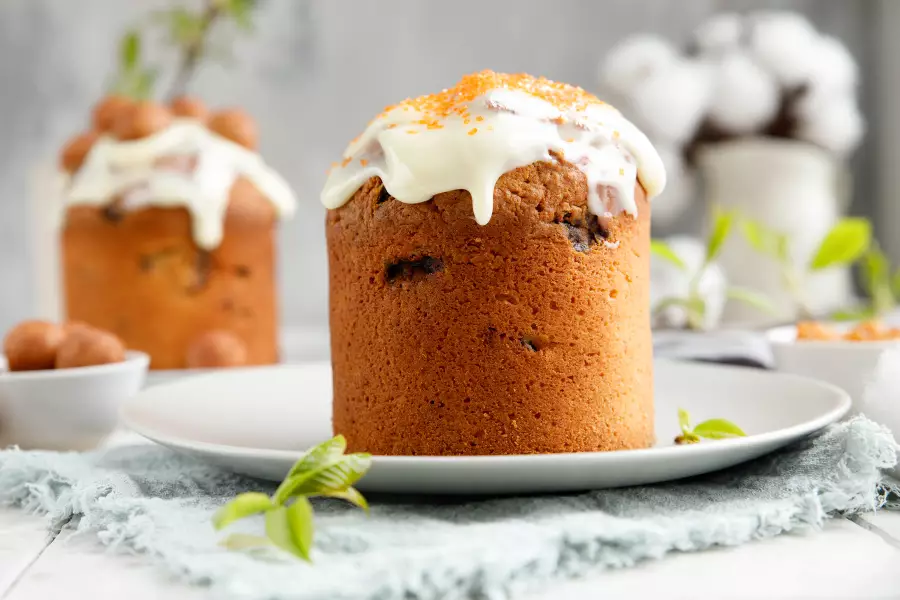 Готовое блюдо творожный кулич без дрожжей