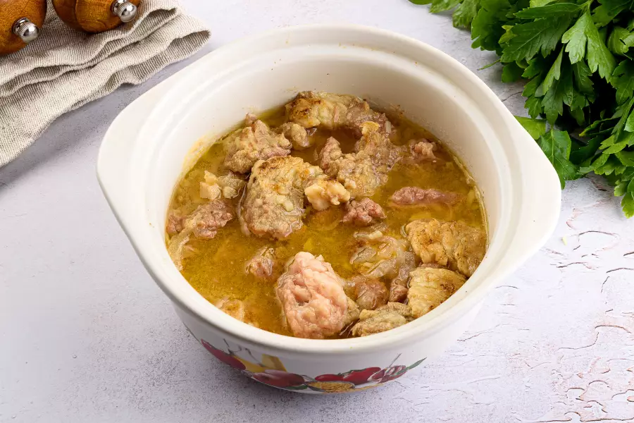 Готовое блюдо мясо по-кремлёвски из говядины
