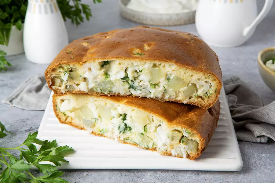 Рыбный пирог с картошкой