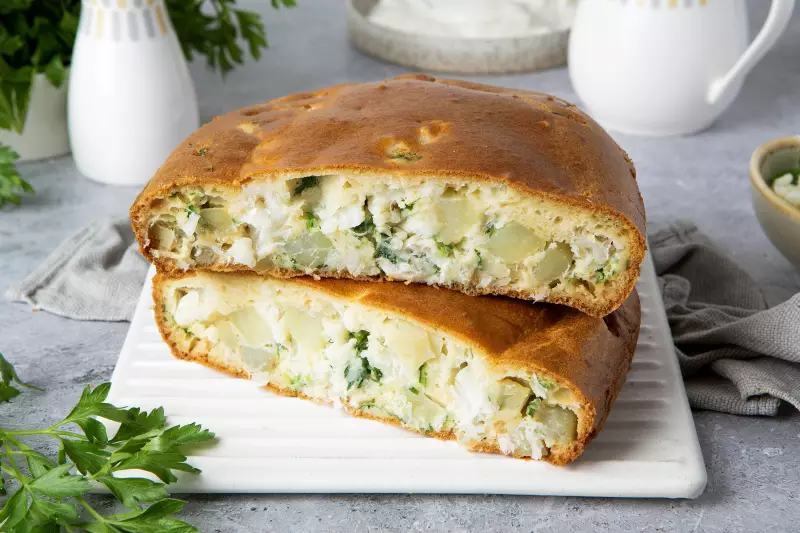 Рыбный пирог с картошкой