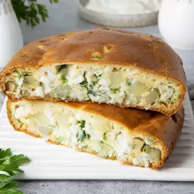 Рыбный пирог с картошкой