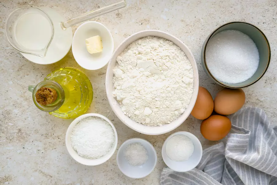 Ингредиенты для рецепта кекс на молоке в духовке
