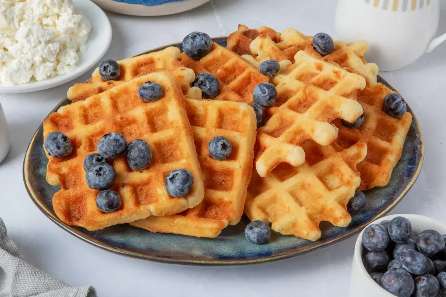 Творожные вафли в вафельнице