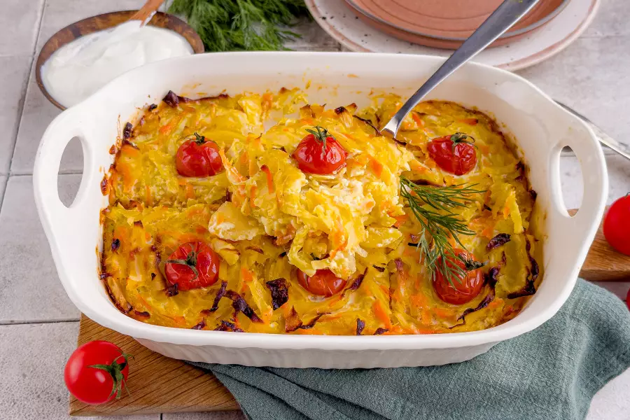 Запеканка с капустой и яйцом