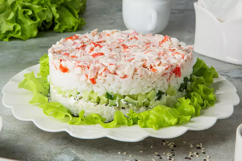 Крабовый суши-торт