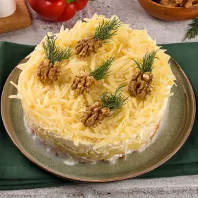 Салат с копчёной курицей и ананасами