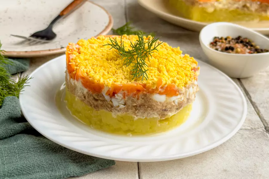 Салат Мимоза с тунцом