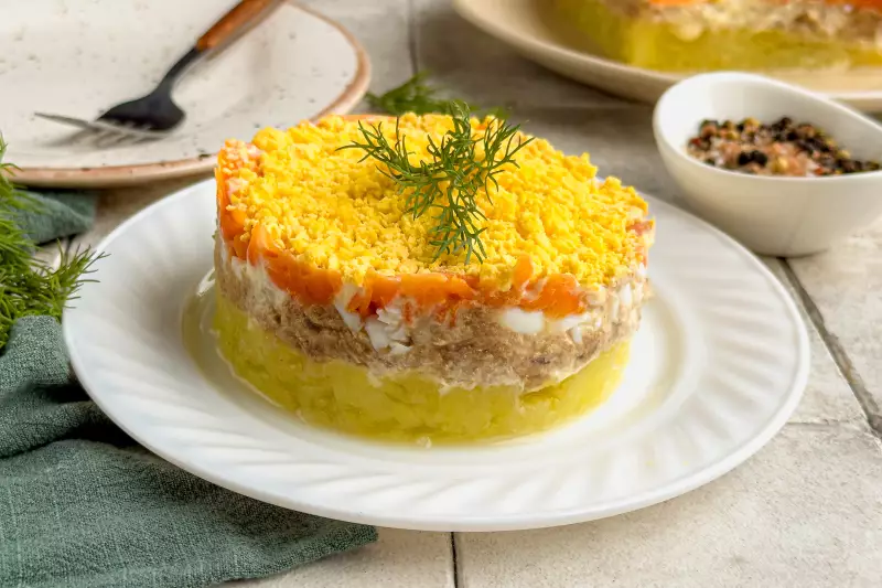 Салат Мимоза с тунцом