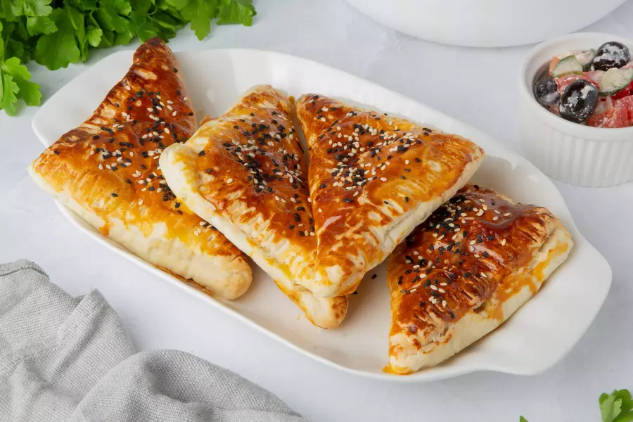 Самса из слоёного теста с курицей