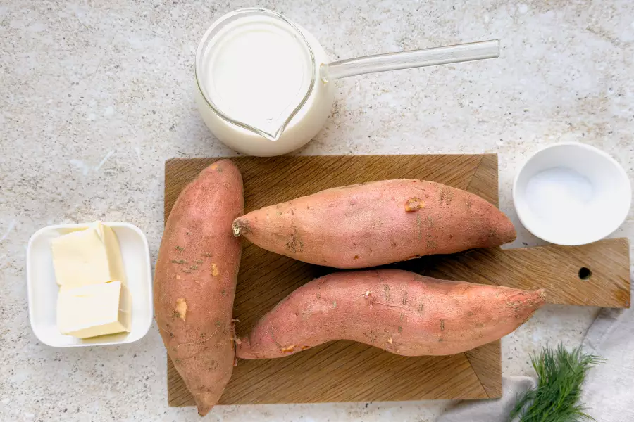Ингредиенты для рецепта пюре из батата