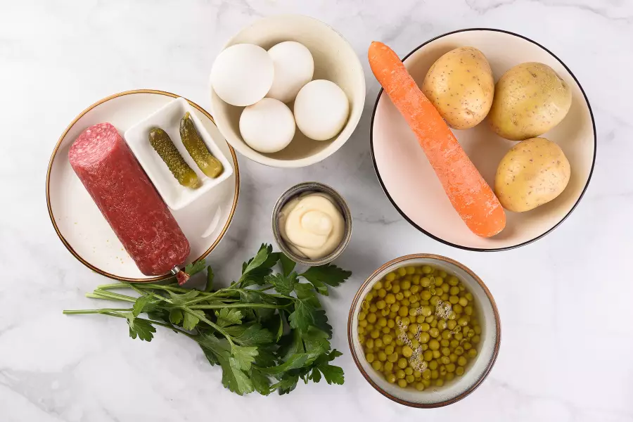 Ингредиенты для рецепта салат московский