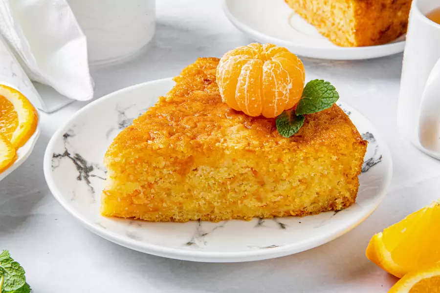 Готовое блюдо манник с тыквой на кефире