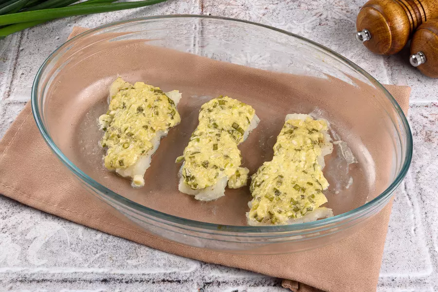 Готовое блюдо палтус запеченный в духовке