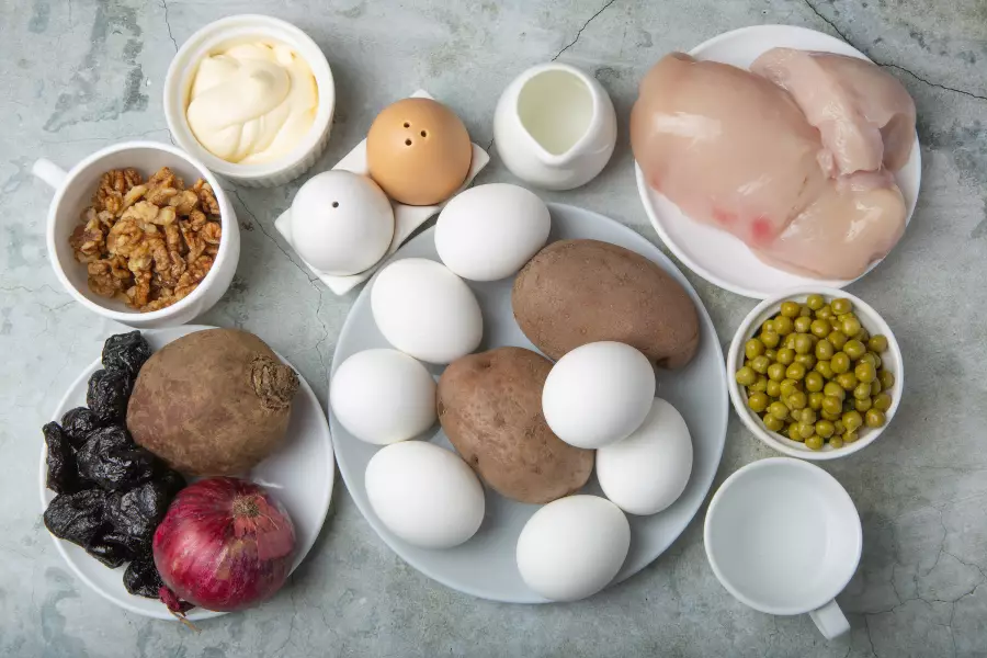 Ингредиенты для рецепта салат графский