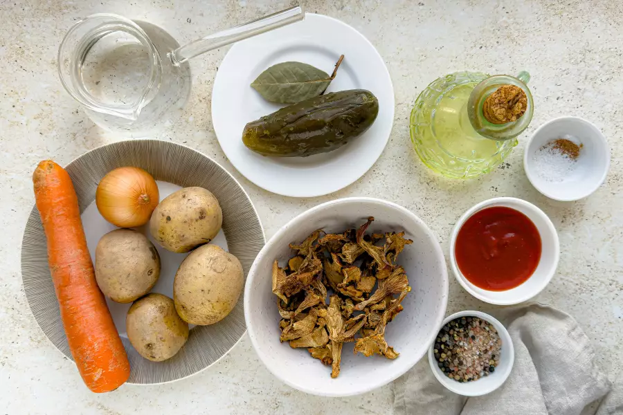 Ингредиенты для рецепта постная солянка