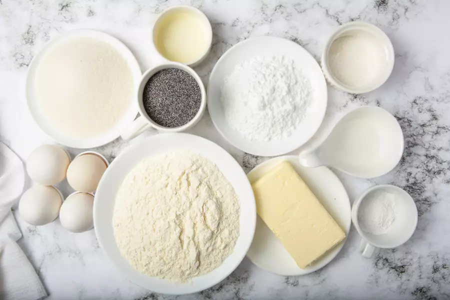 Ингредиенты для рецепта маковый кекс