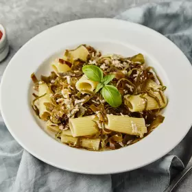Макароны по-флотски с морской капустой