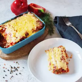 Запеканка из макарон с фаршем