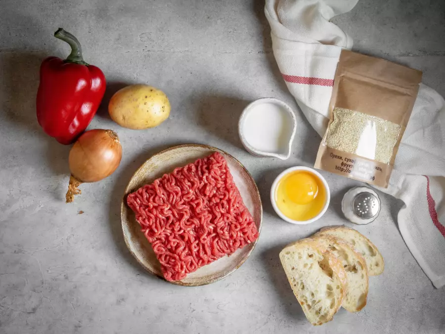 Ингредиенты для рецепта мясной хлеб