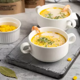 Сырный суп с креветками
